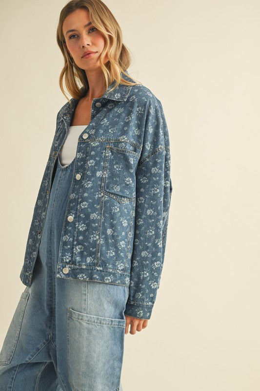 Florence Floral Denim Jacket – Mauve Clothing Boutique