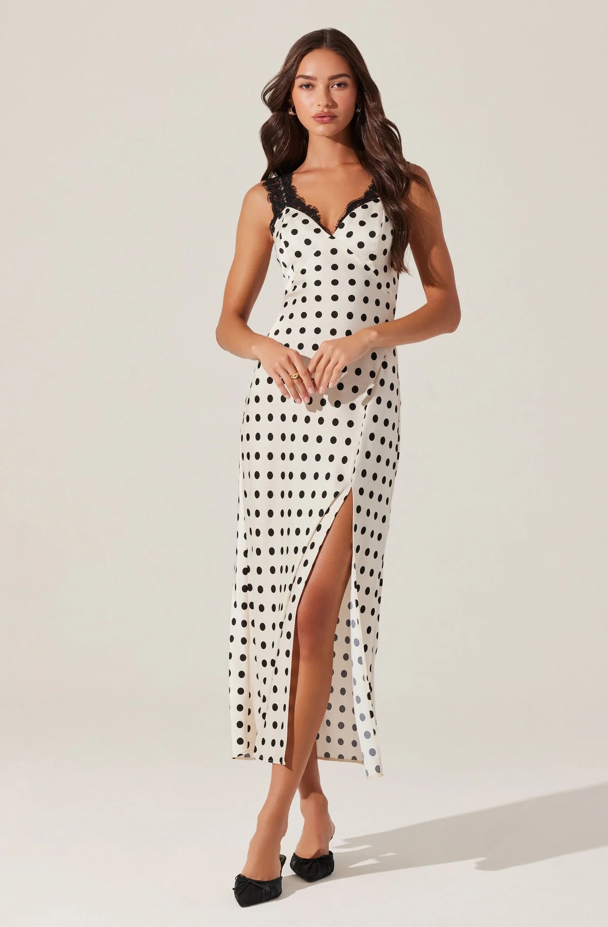 Eirene Polka Dot Midi Dress  Mauve Clothing Boutique