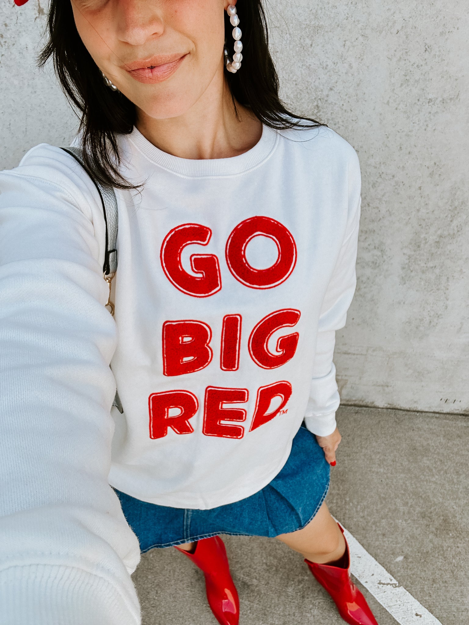 Go Big Red Chenille Crewneck