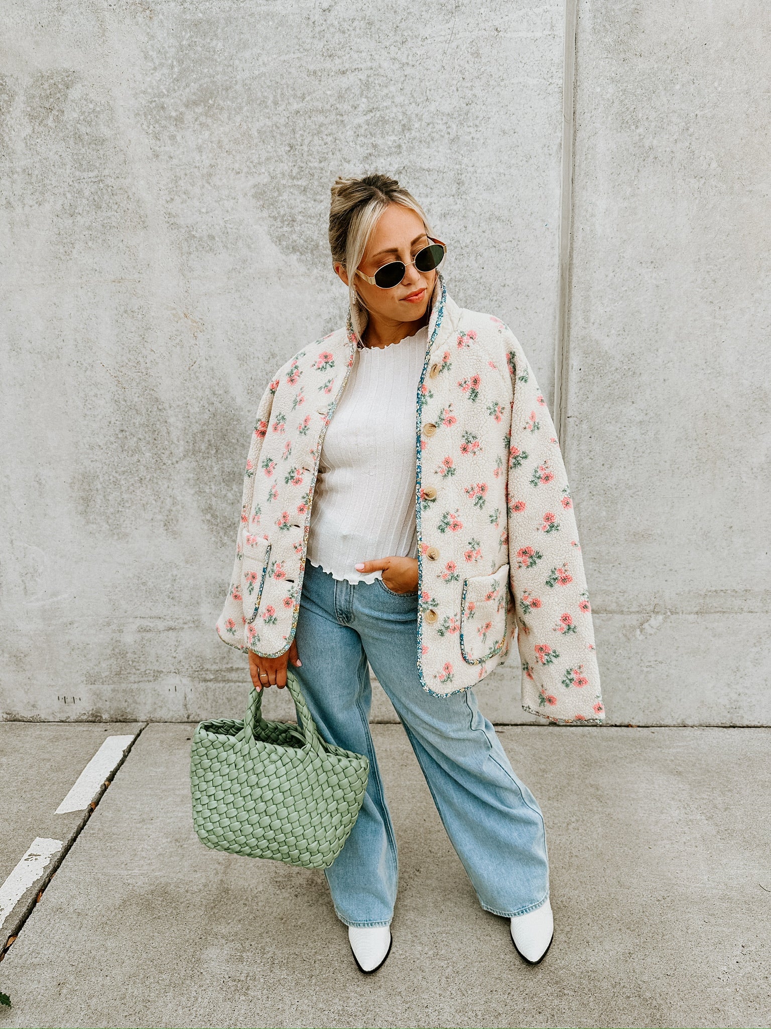 Ellie Floral Sherpa Jacket