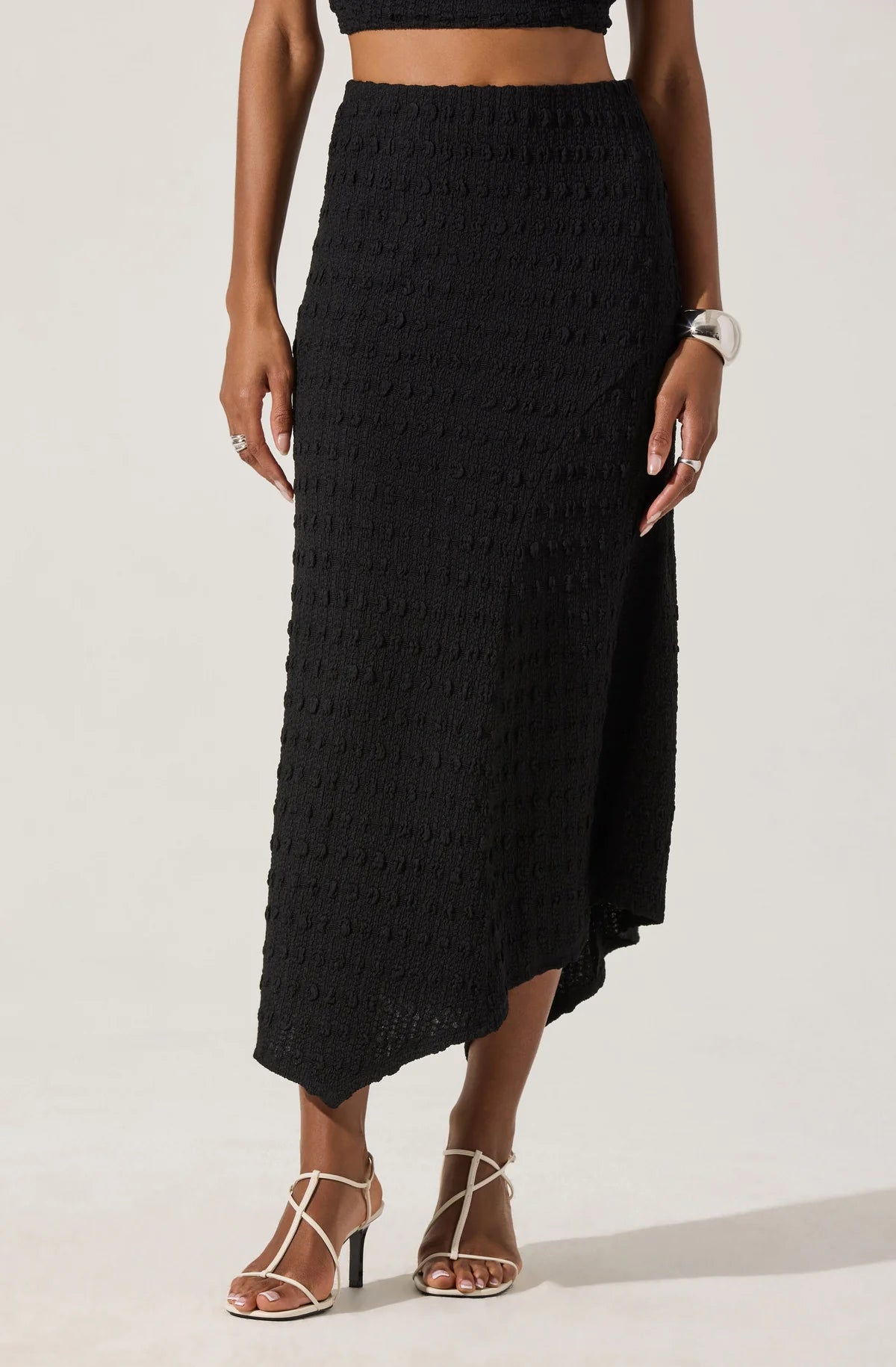 Textured Asymmetrical Knit Skirt