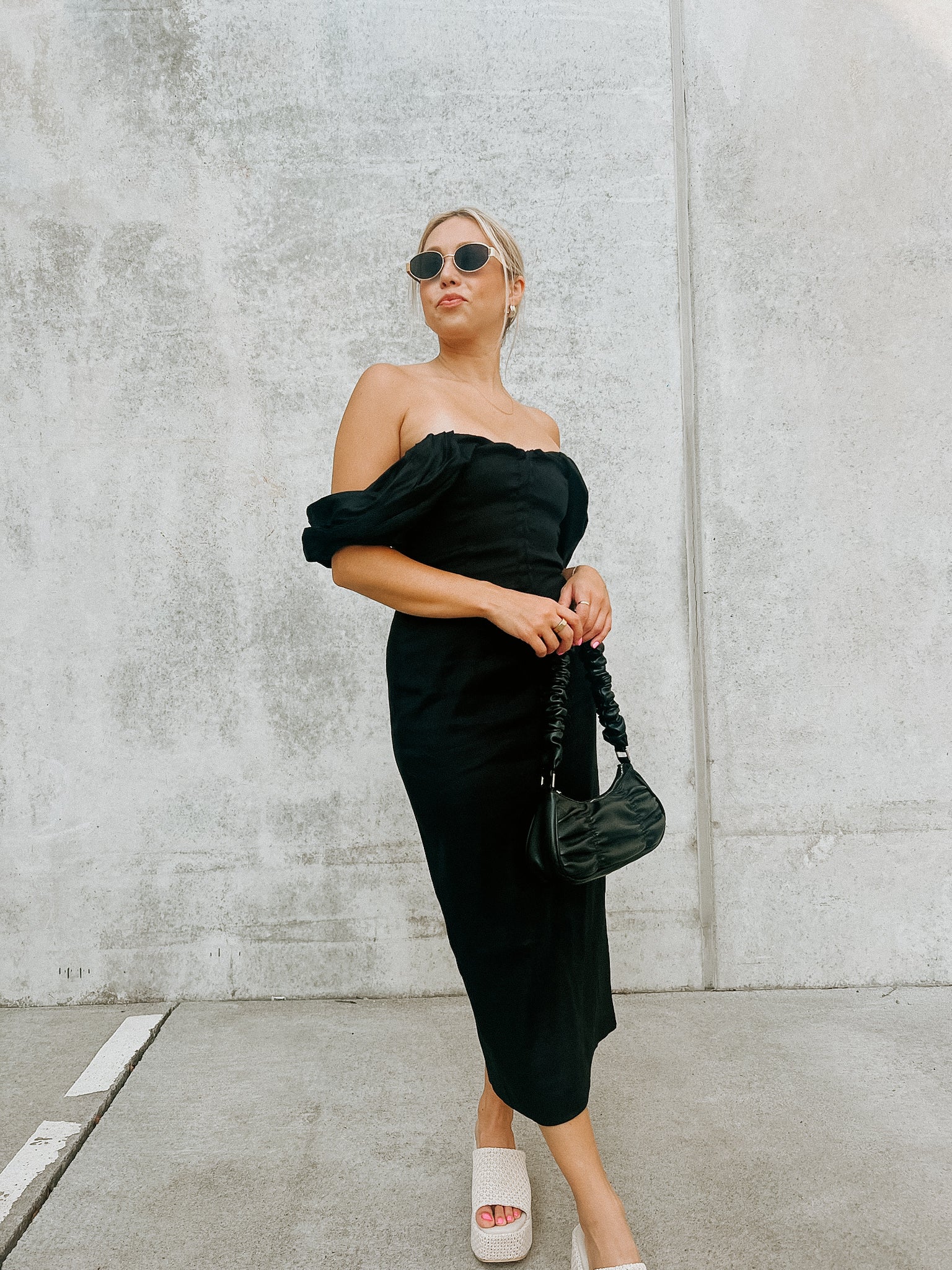 Opal Off-Shoulder Midi Dress