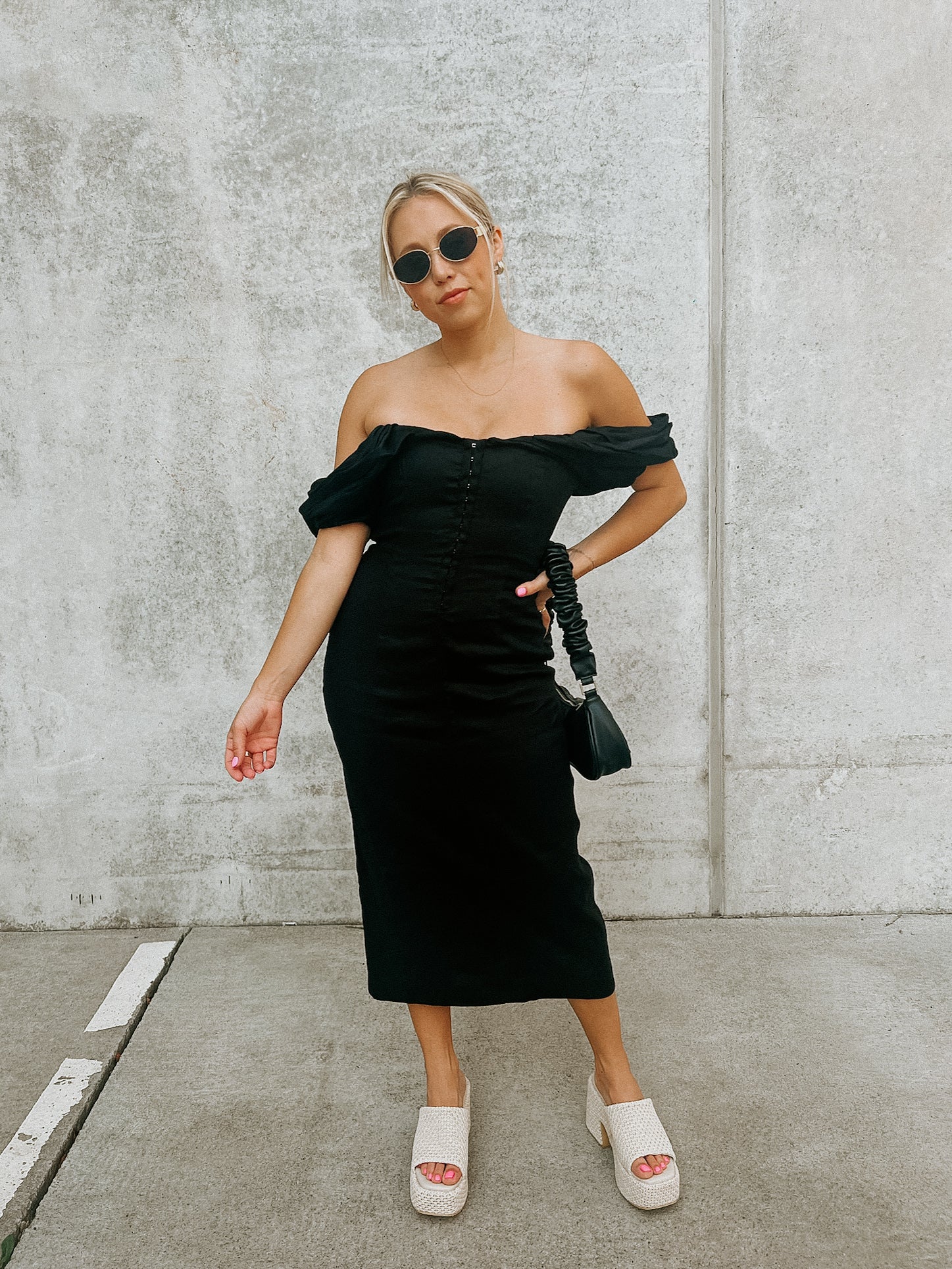 Opal Off-Shoulder Midi Dress