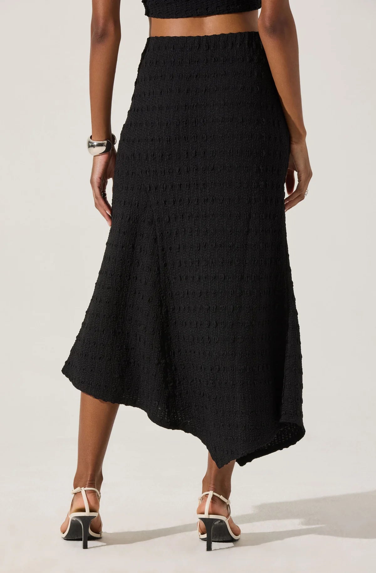 Textured Asymmetrical Knit Skirt