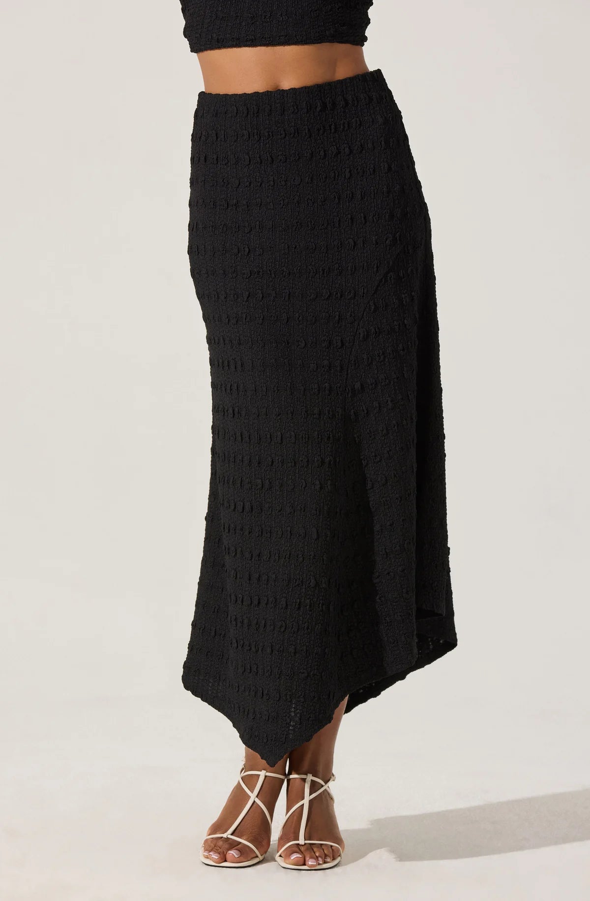 Textured Asymmetrical Knit Skirt