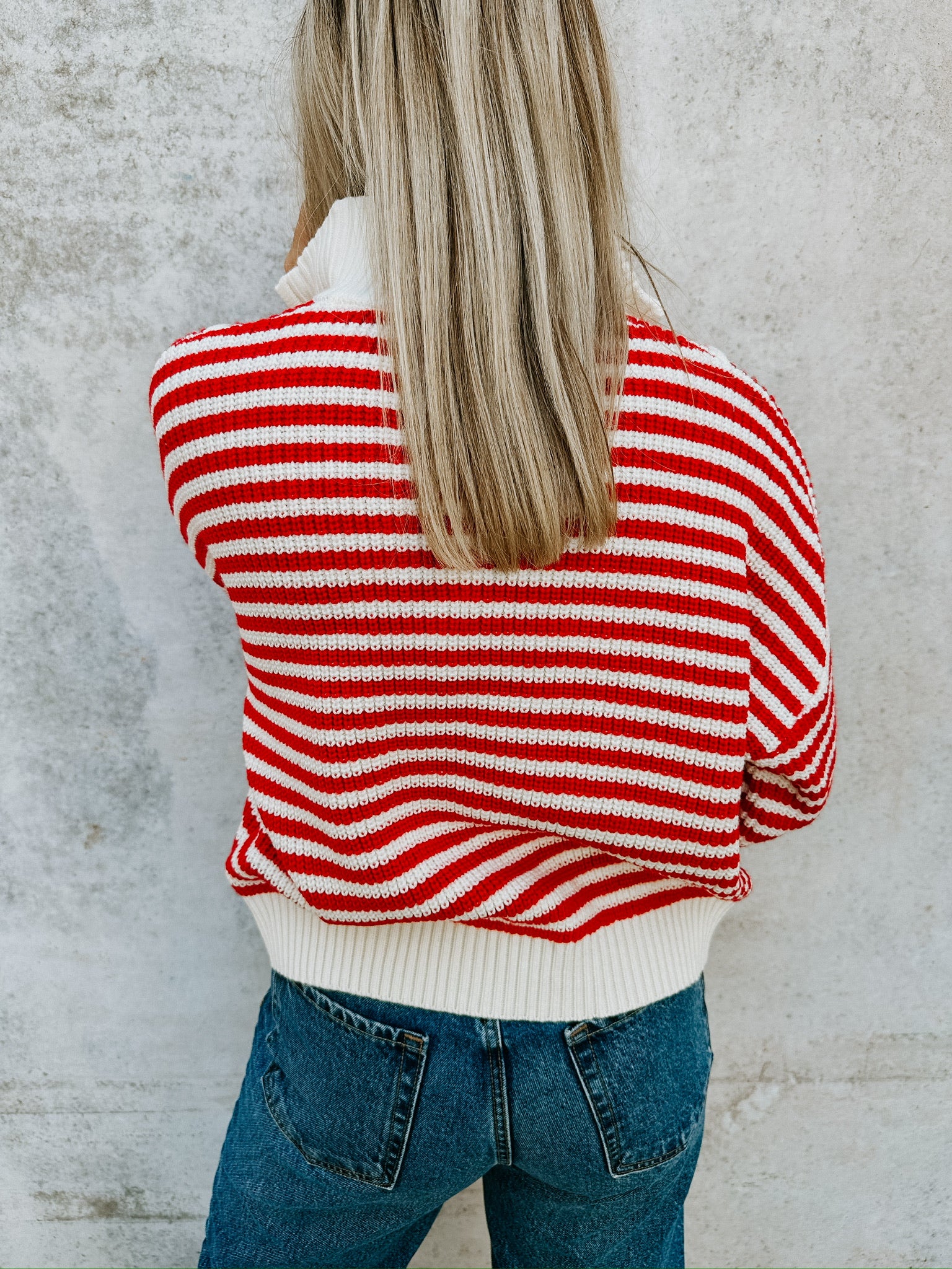 RESTOCK: Hudson Half-Zip Sweater- Red