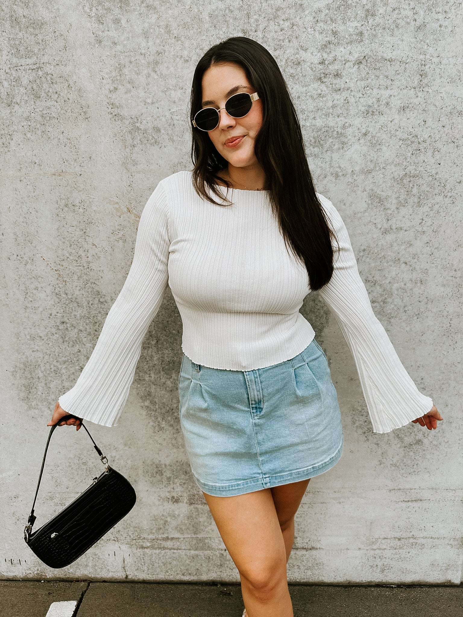 Taryn Rib Knit Top- White