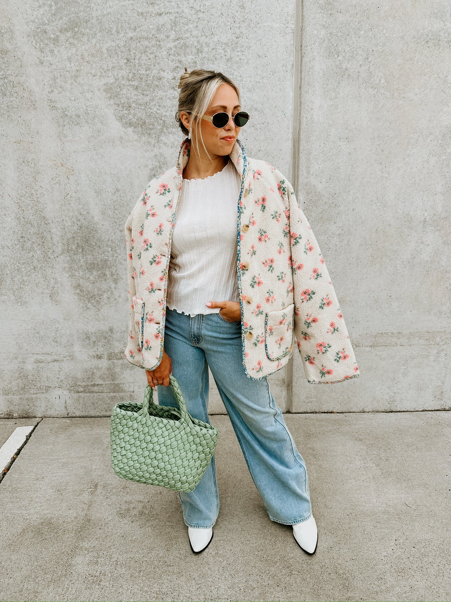 Ellie Floral Sherpa Jacket