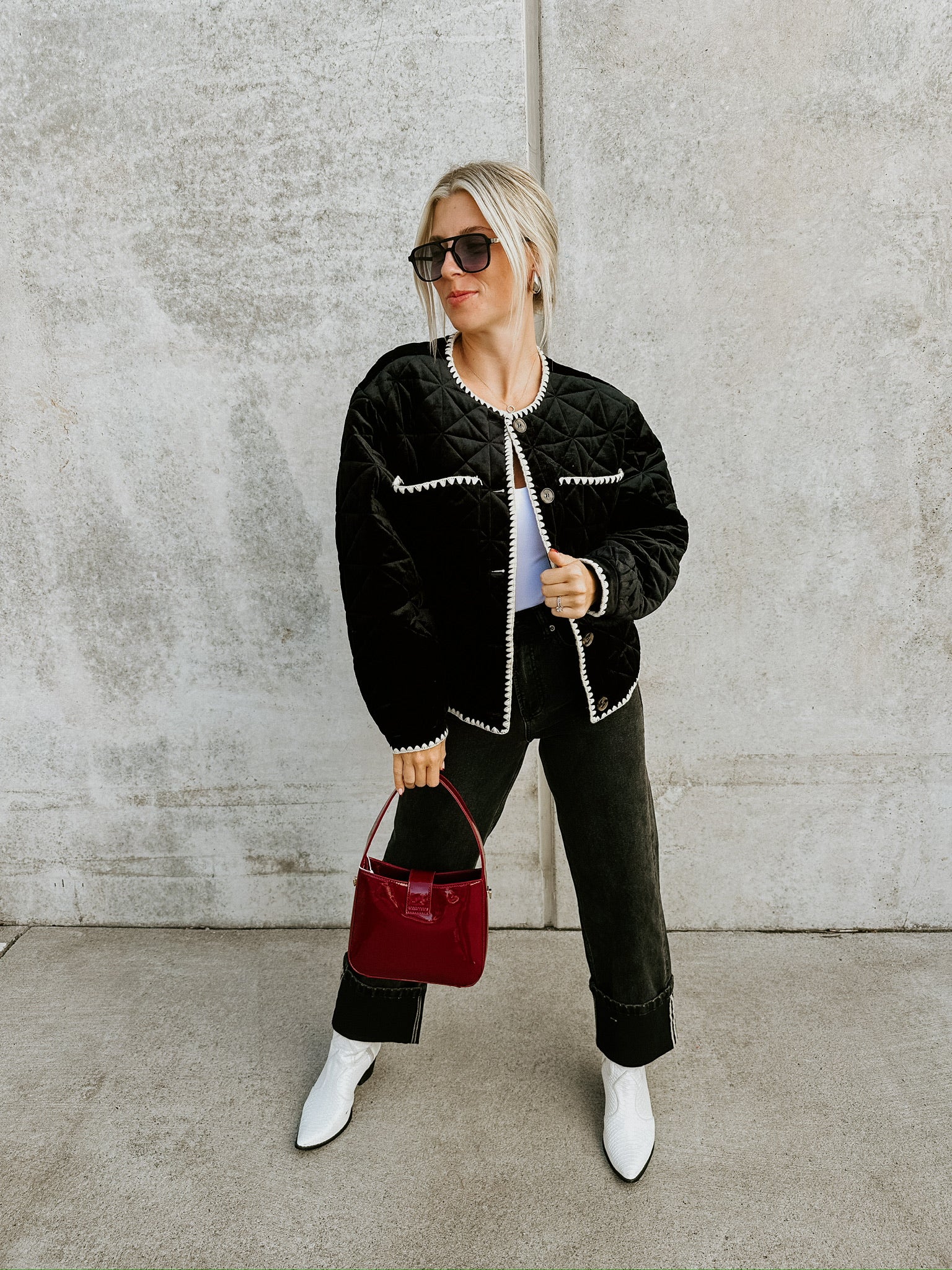 Christine Velvet Contrast Jacket