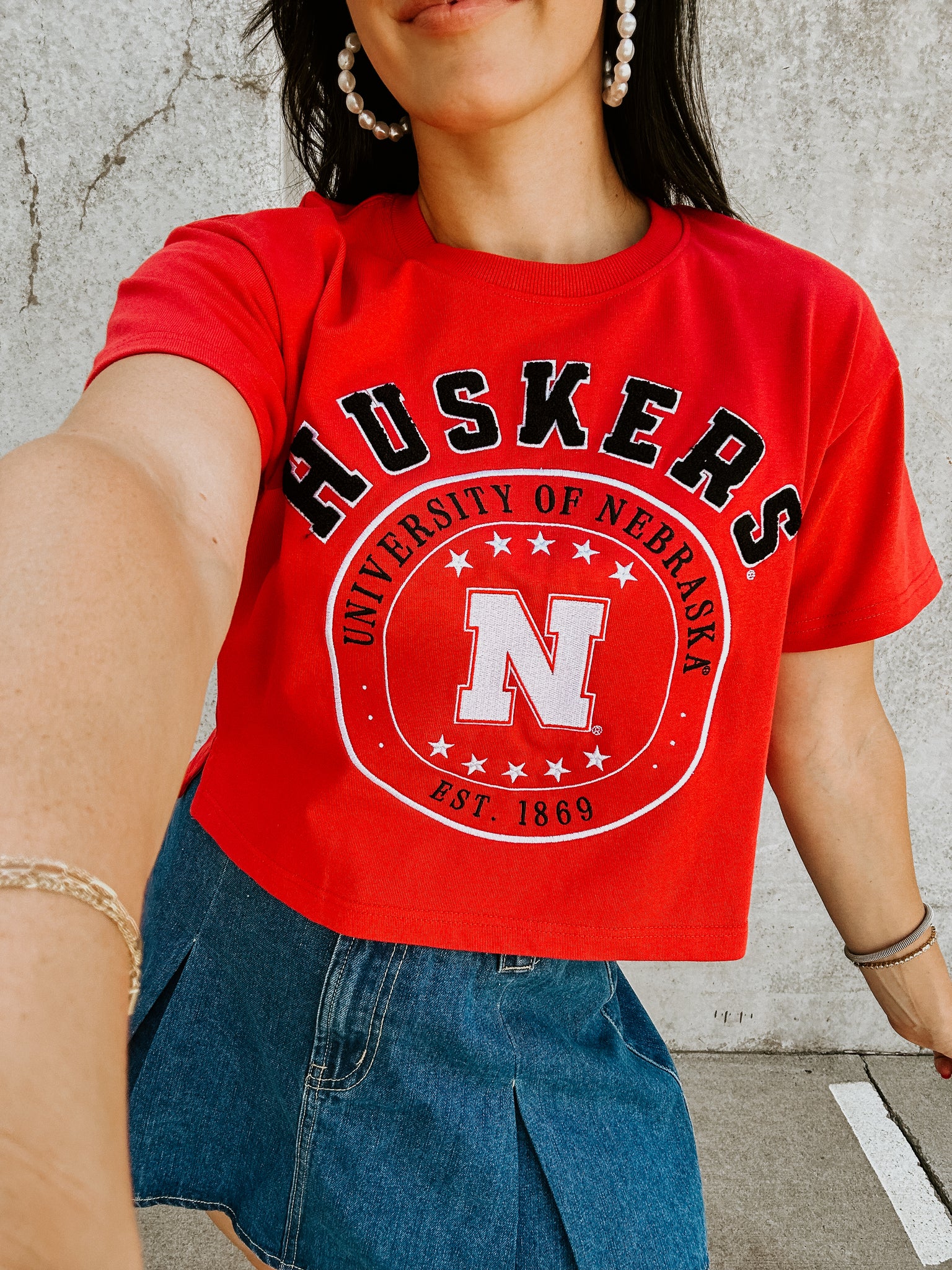 Huskers Crop Tee