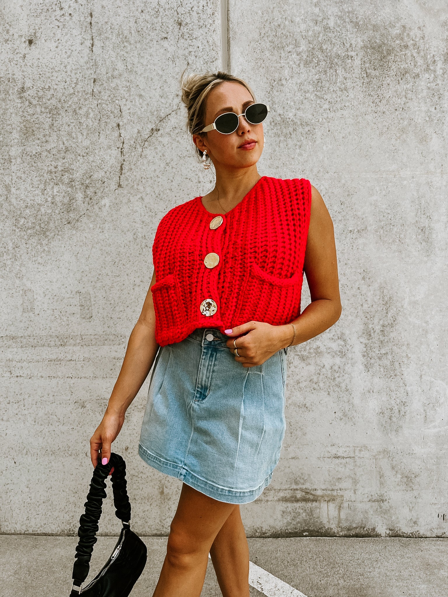 RESTOCK: Poppy Sweater Vest- Red