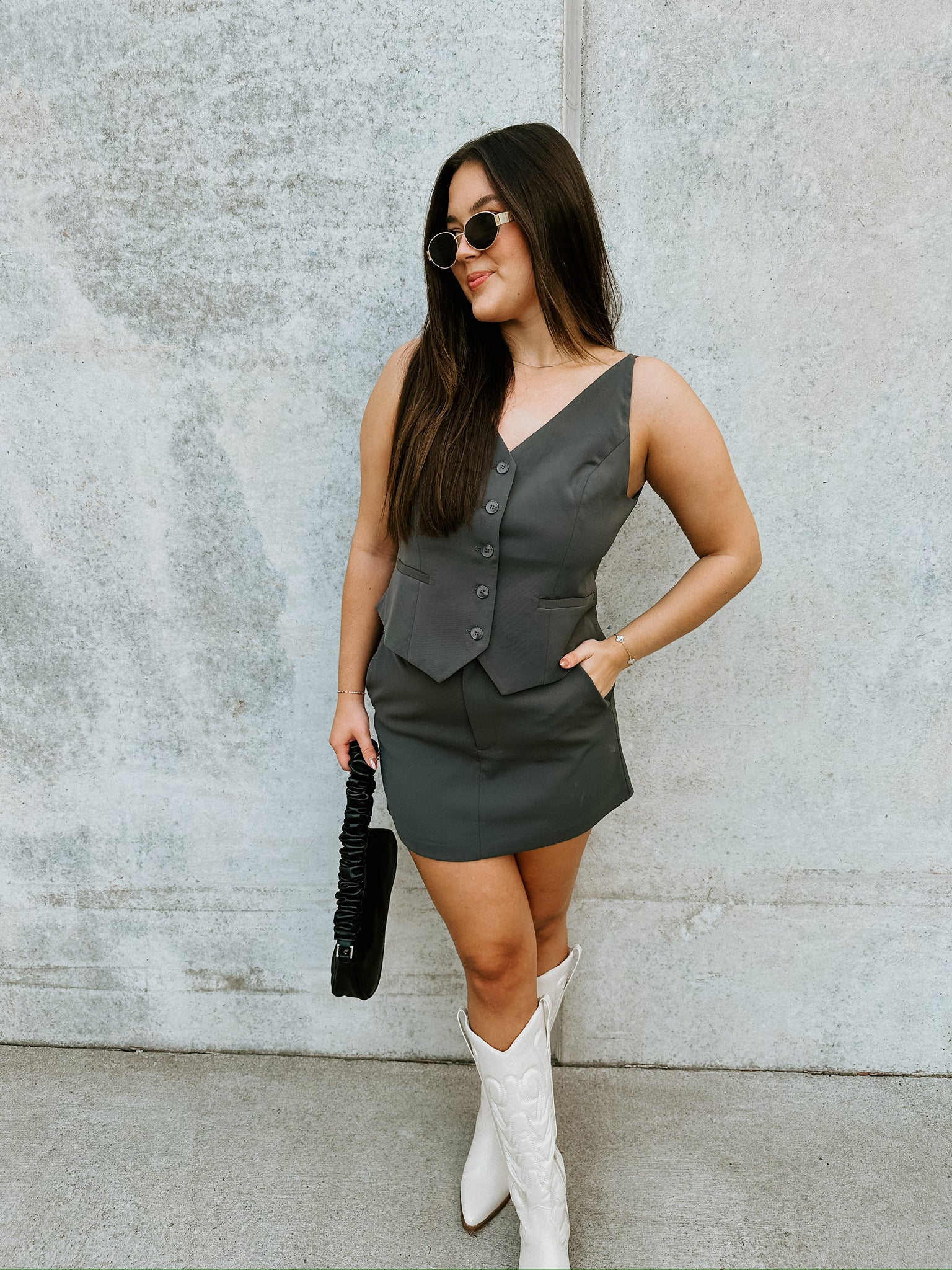 Tailored Button Up V-Neck Vest