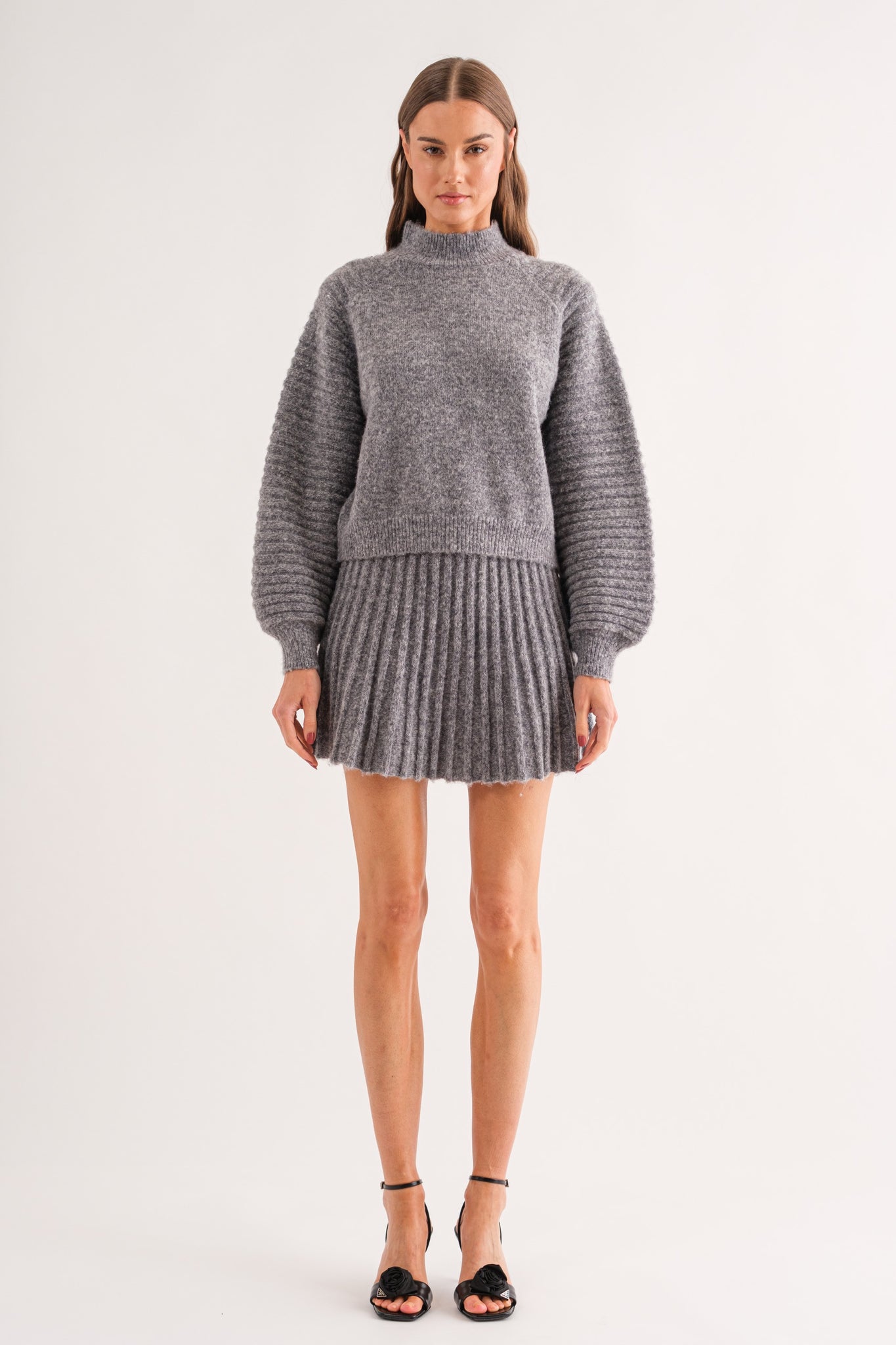 Gabrielle Grey Knit Skirt