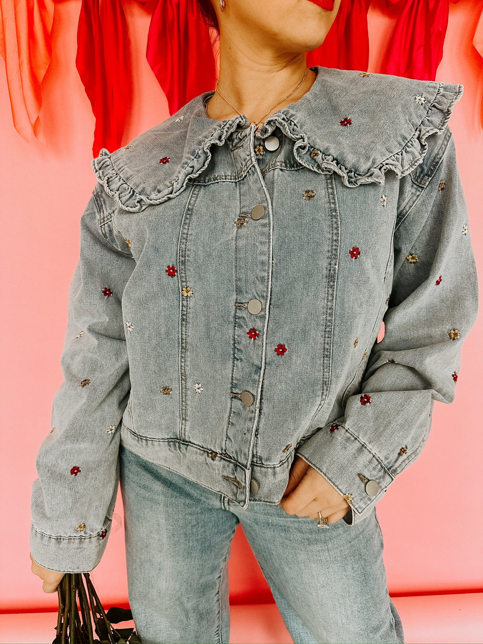 Maren Embroidered Denim Jacket