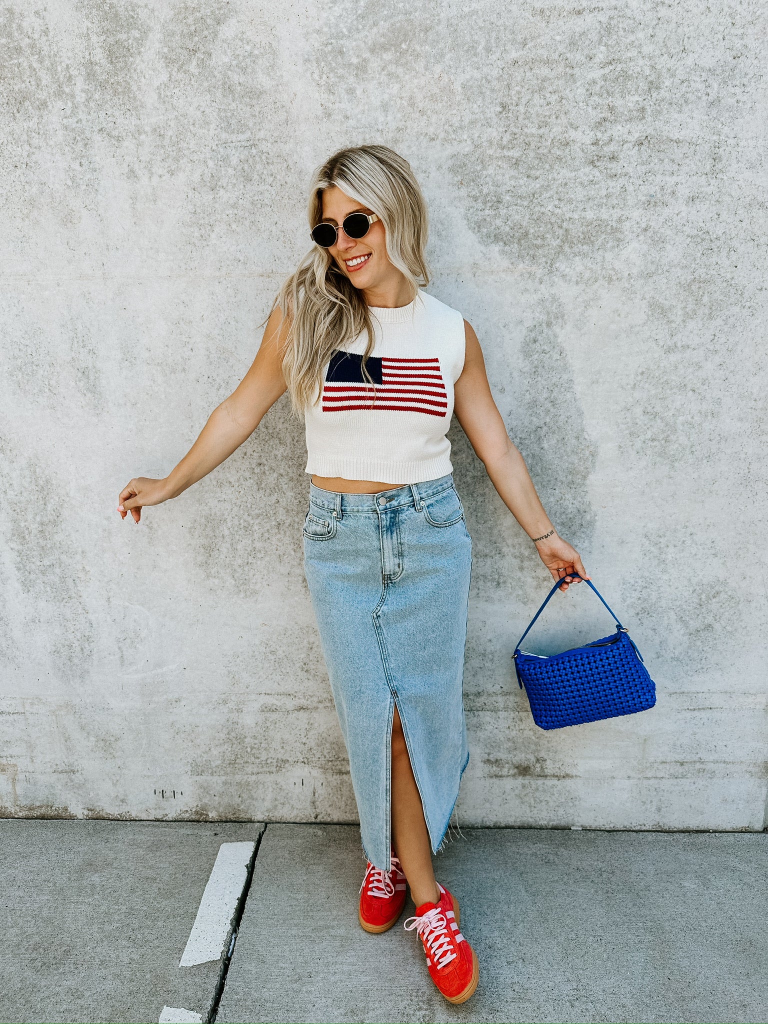 USA Cropped Sweater