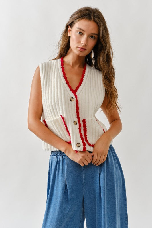 Hattie Contrast Sweater Vest