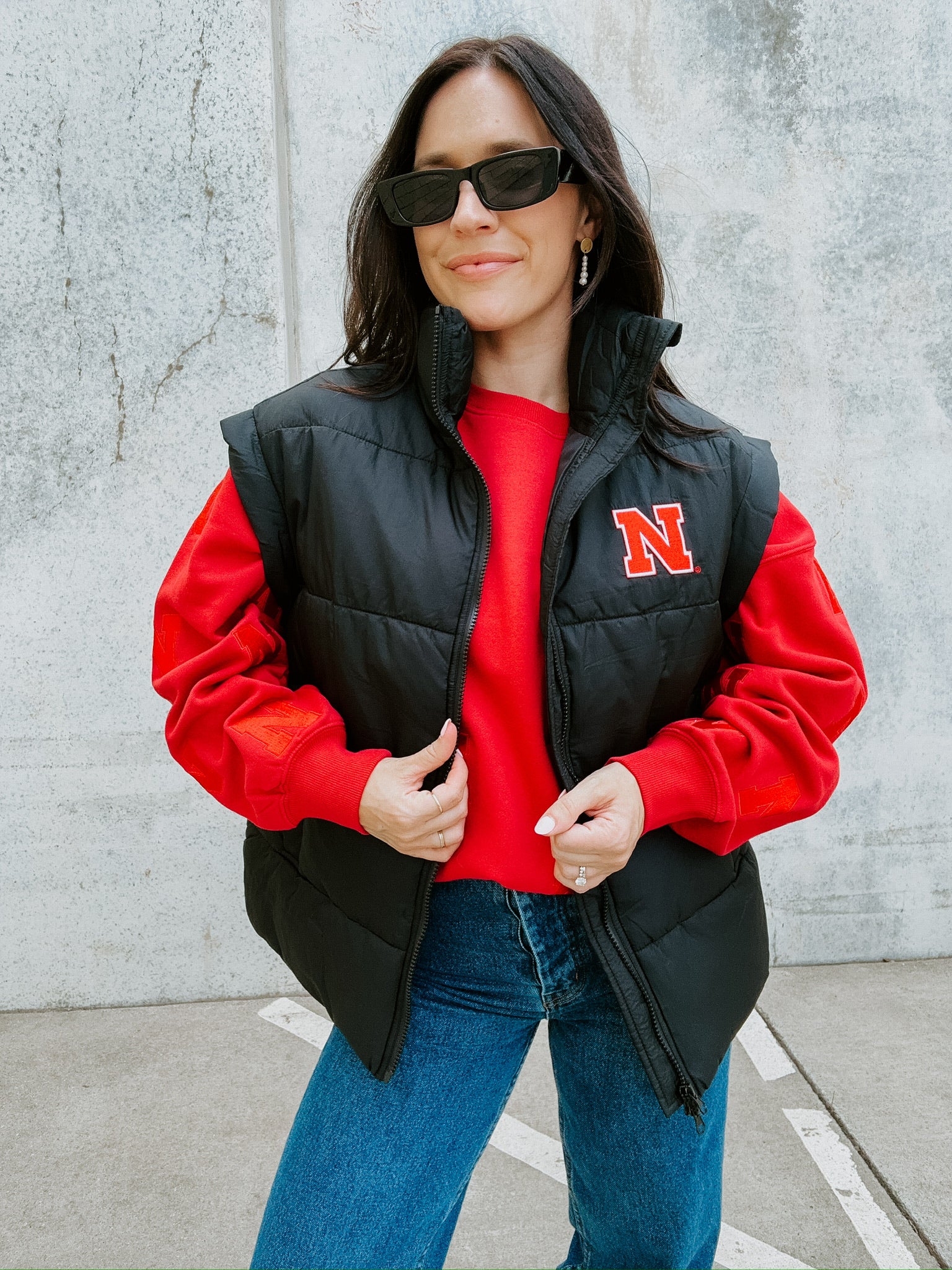 Nebraska Patch Puffer Vest