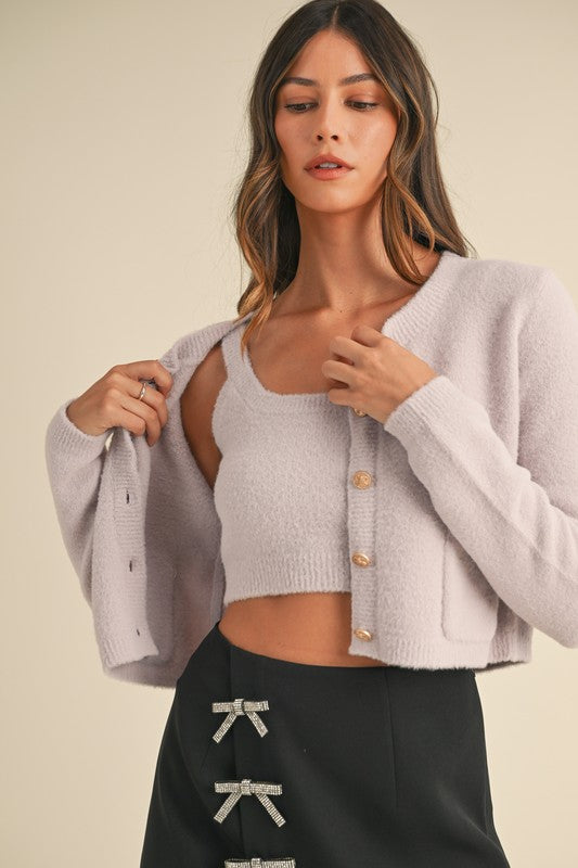 Layla Lavender Cardigan Set