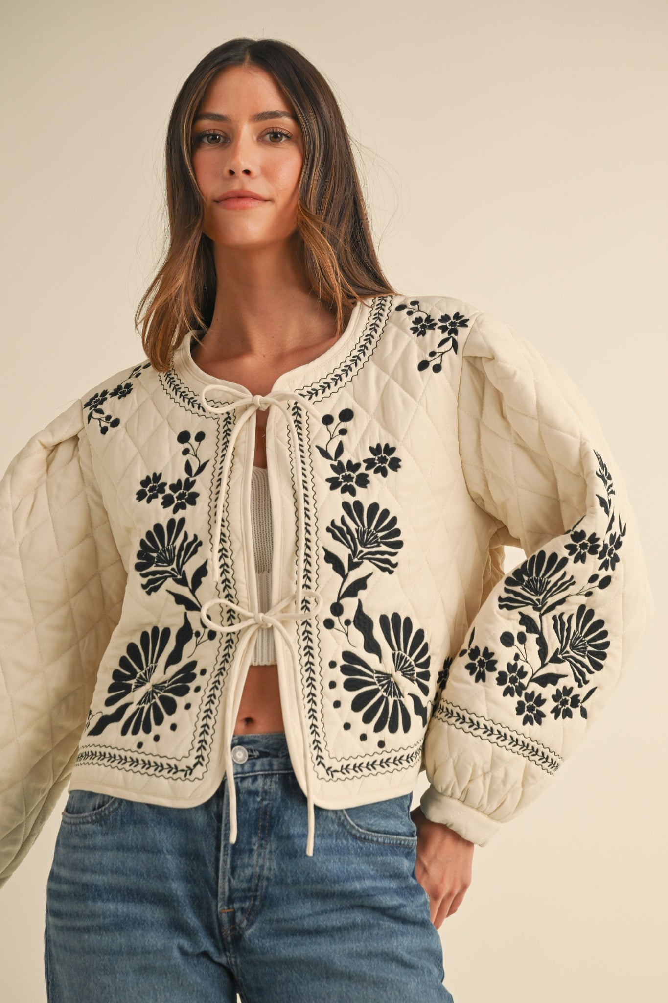 Quinn Embroidered Quilted Jacket