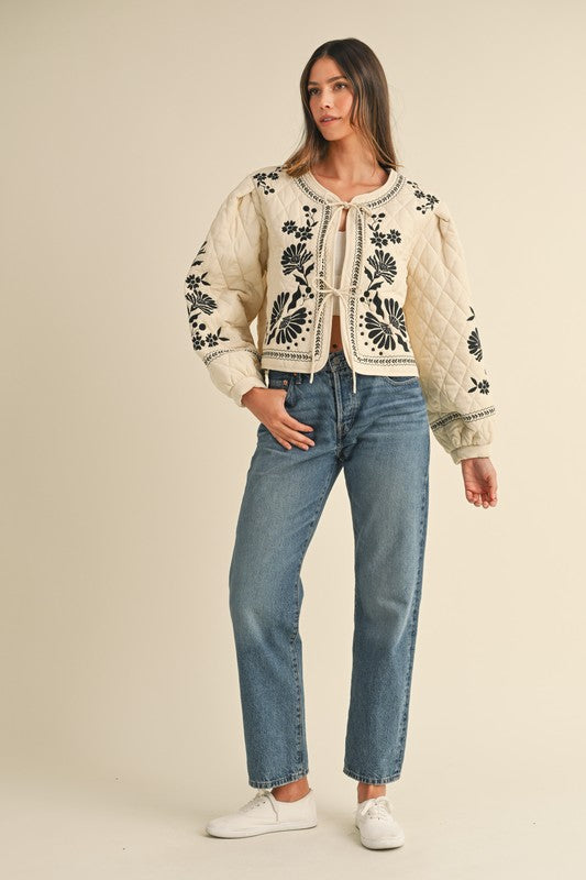 Quinn Embroidered Quilted Jacket