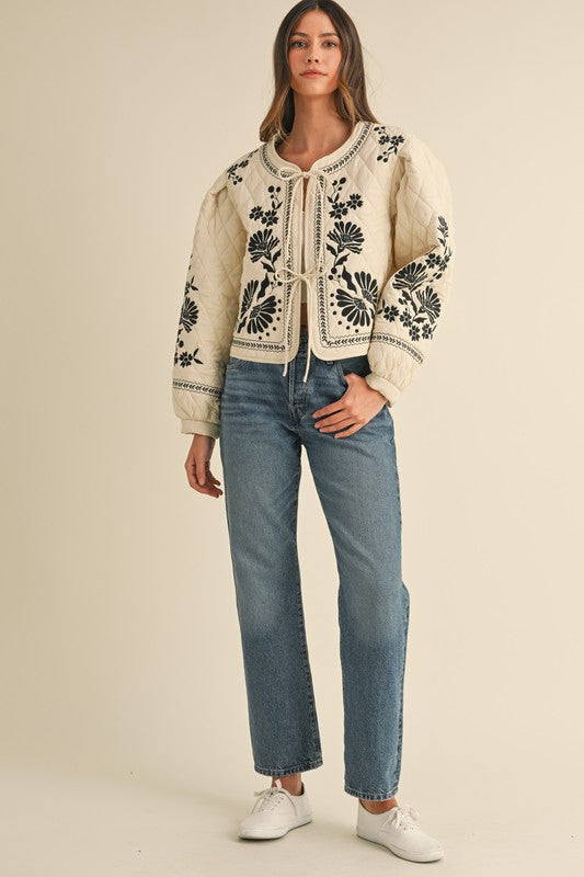 Quinn Embroidered Quilted Jacket