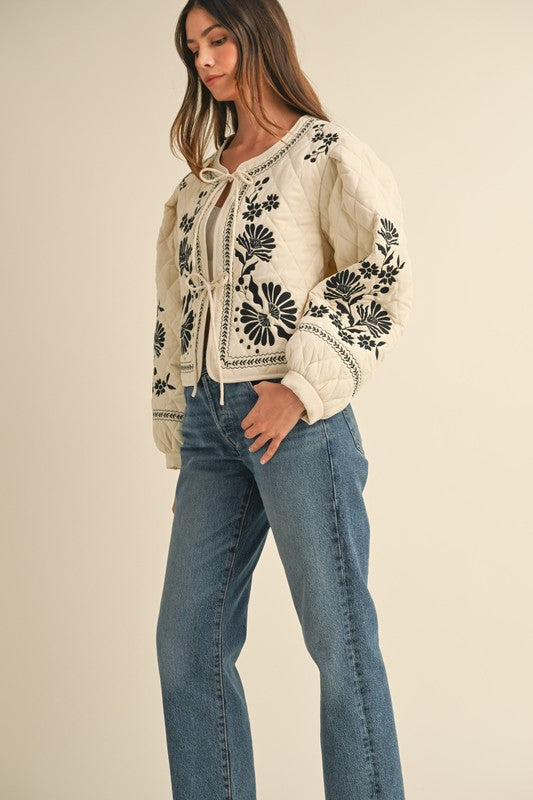 Quinn Embroidered Quilted Jacket