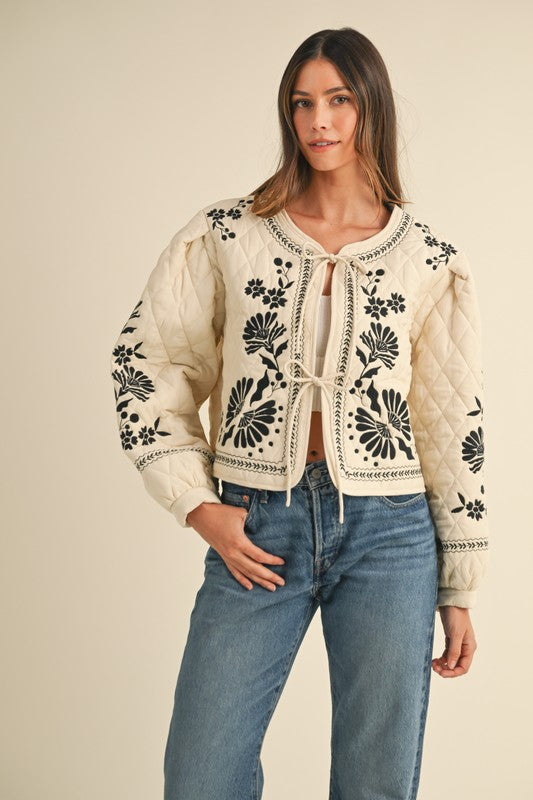 Quinn Embroidered Quilted Jacket