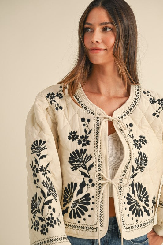 Quinn Embroidered Quilted Jacket