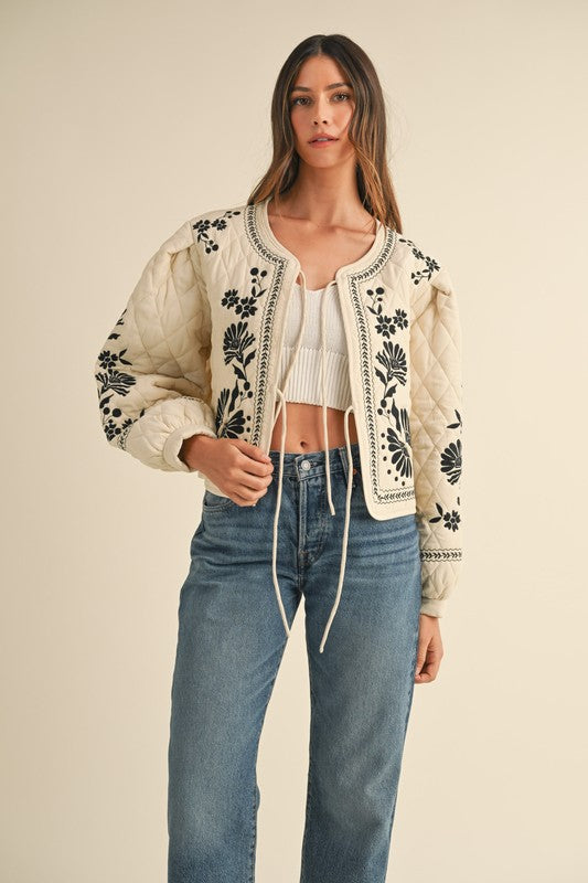 Quinn Embroidered Quilted Jacket