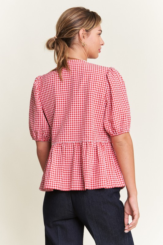 Chrissy Gingham Tie Top