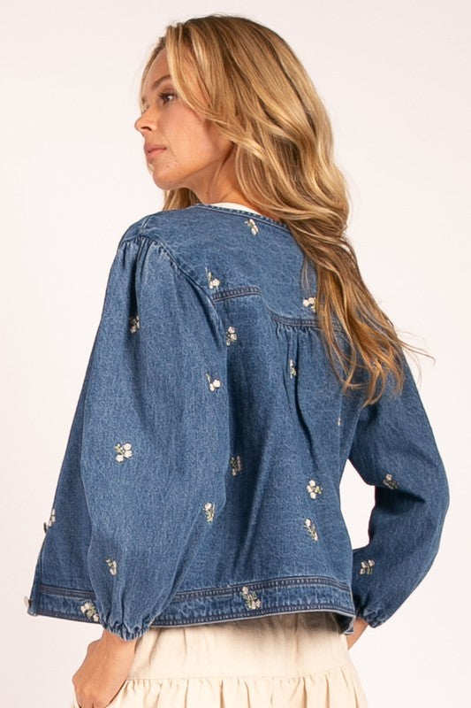 Phoebe Embroidered Denim Jacket