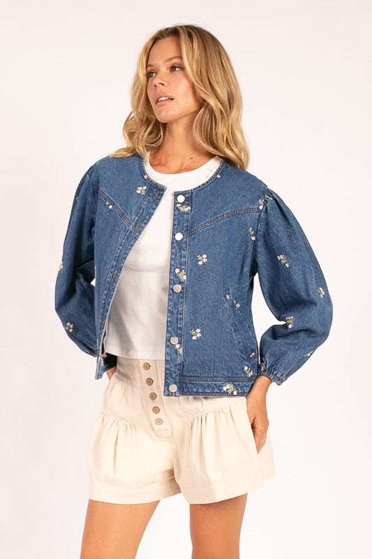 Phoebe Embroidered Denim Jacket