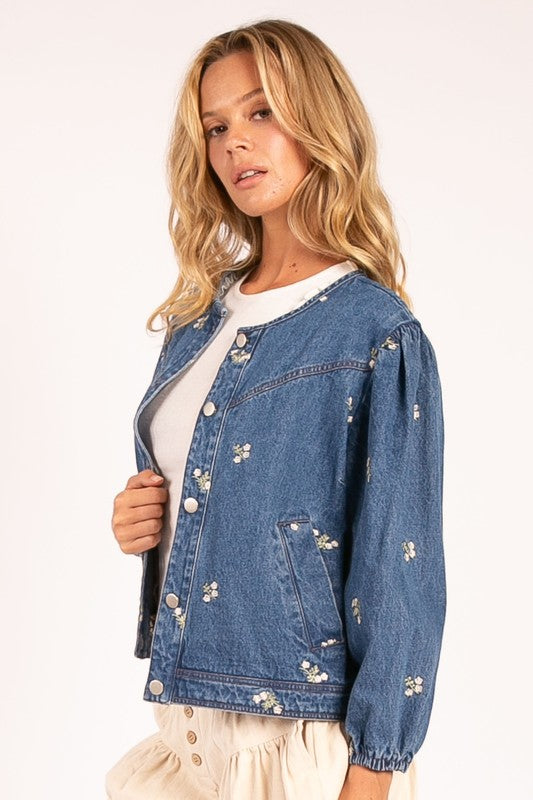 Phoebe Embroidered Denim Jacket