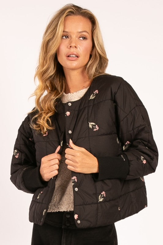 Rosie Floral Quilted Puffer Jacket