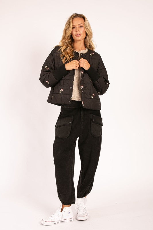 Rosie Floral Quilted Puffer Jacket