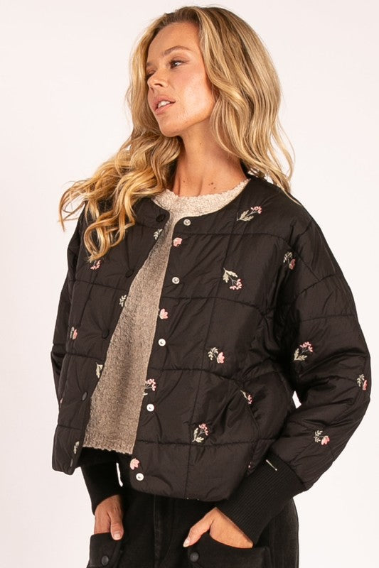 Rosie Floral Quilted Puffer Jacket