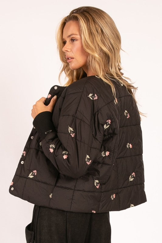 Rosie Floral Quilted Puffer Jacket