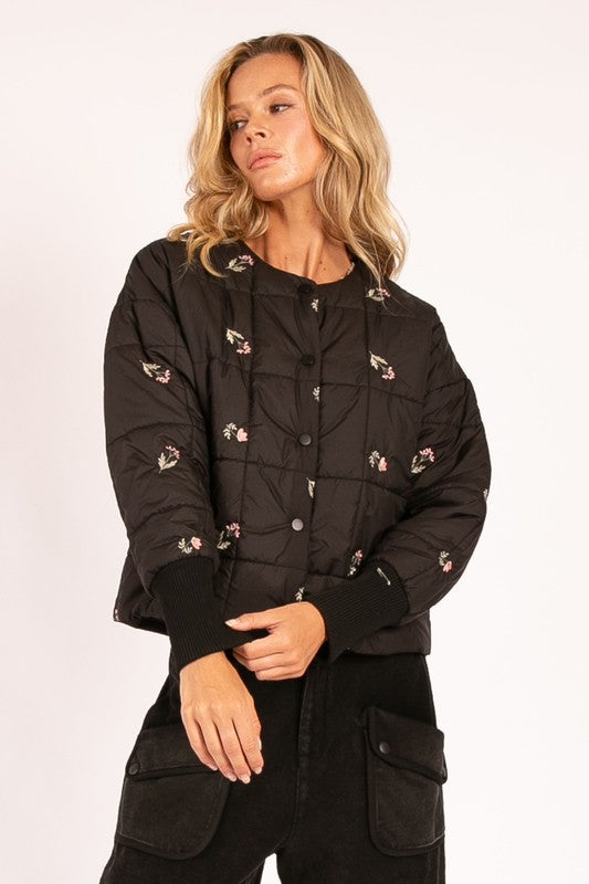 Rosie Floral Quilted Puffer Jacket