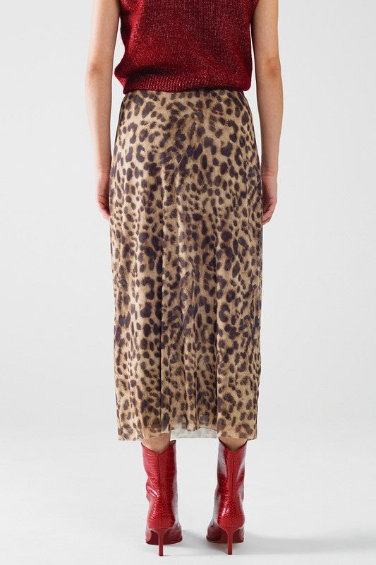 Larin Leopard Midi Skirt