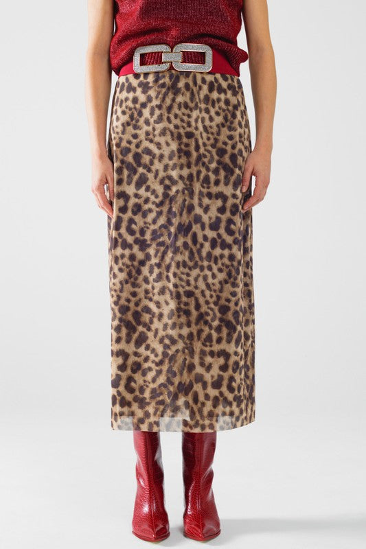 Larin Leopard Midi Skirt