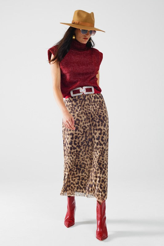 Larin Leopard Midi Skirt