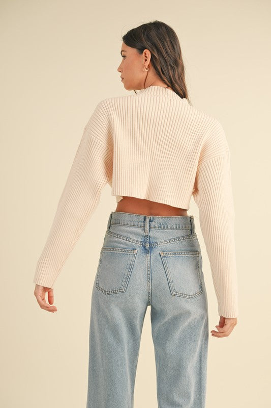 Sylvie Ribbed Crop Sweater