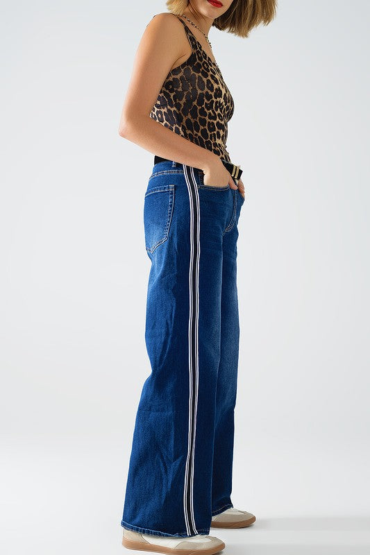 RESTOCK: Simone Stripe Wide Leg Denim