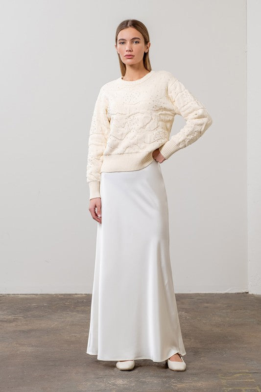 Callie Pearl Trim Sweater