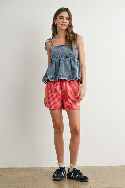 Dahlia Denim Peplum Top