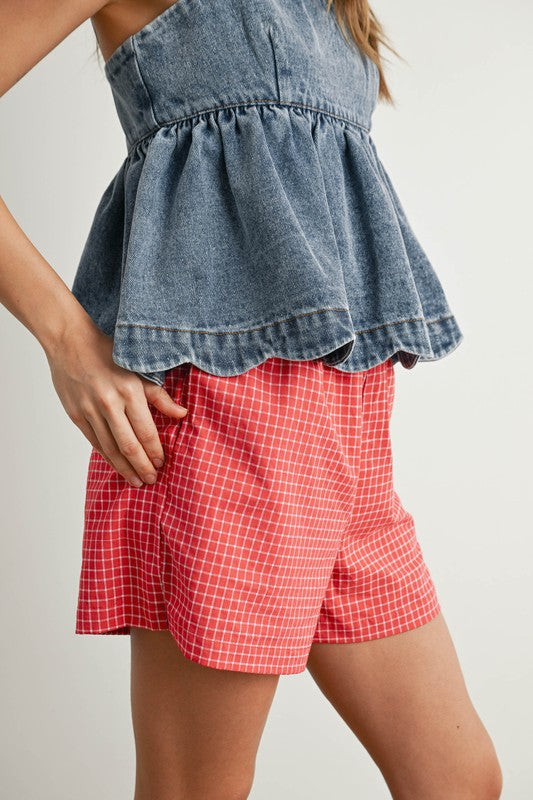 Dahlia Denim Peplum Top