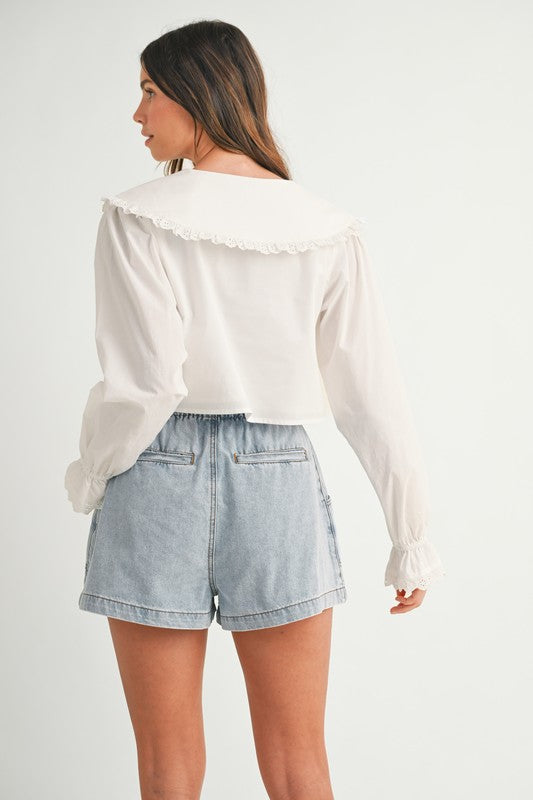 Penny Wide Leg Denim Short