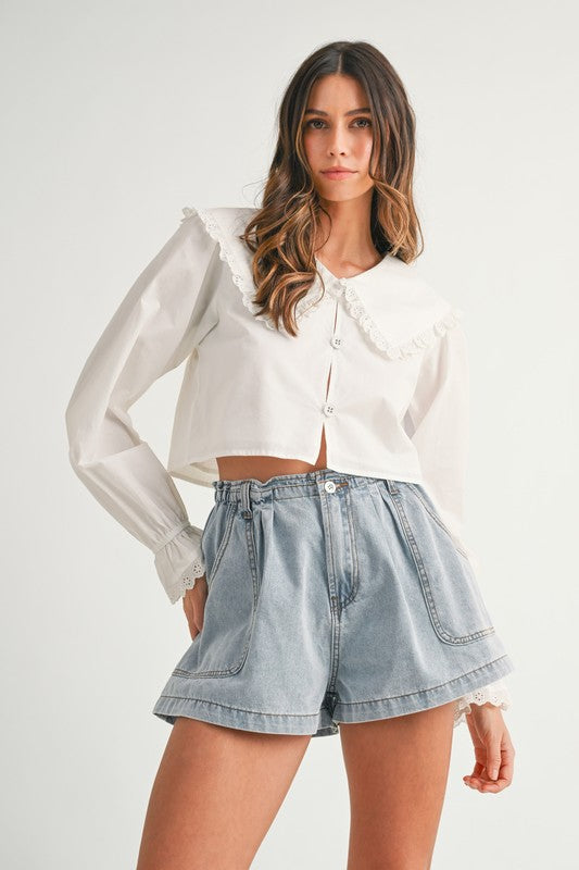 Penny Wide Leg Denim Short