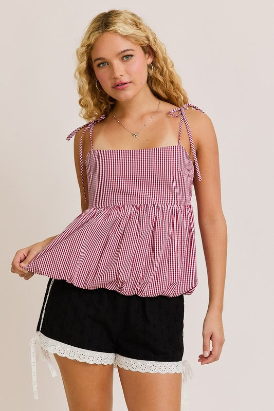 Greta Bubble Peplum Top