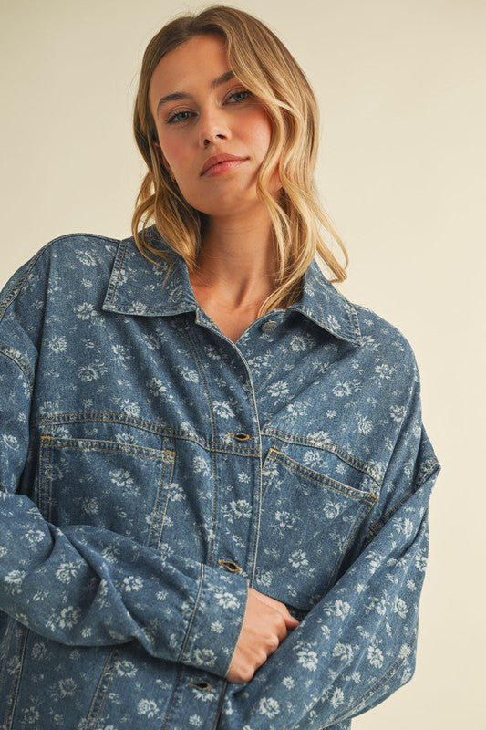 Florence Floral Denim Jacket – Mauve Clothing Boutique